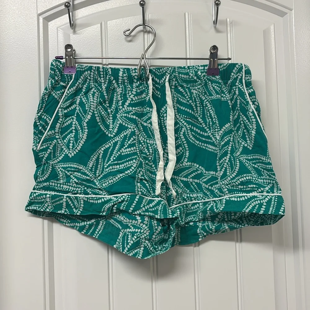 Stars Above Leaf Print Women’s Pajama Set - Teal - Picture 5 of 8